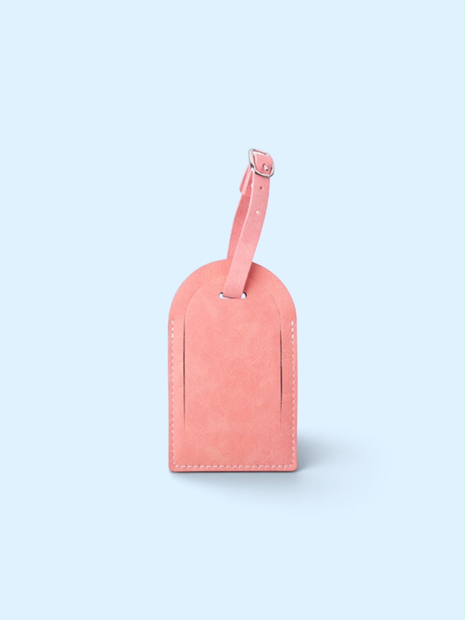 Double Sided Leather Luggage Tag Pink