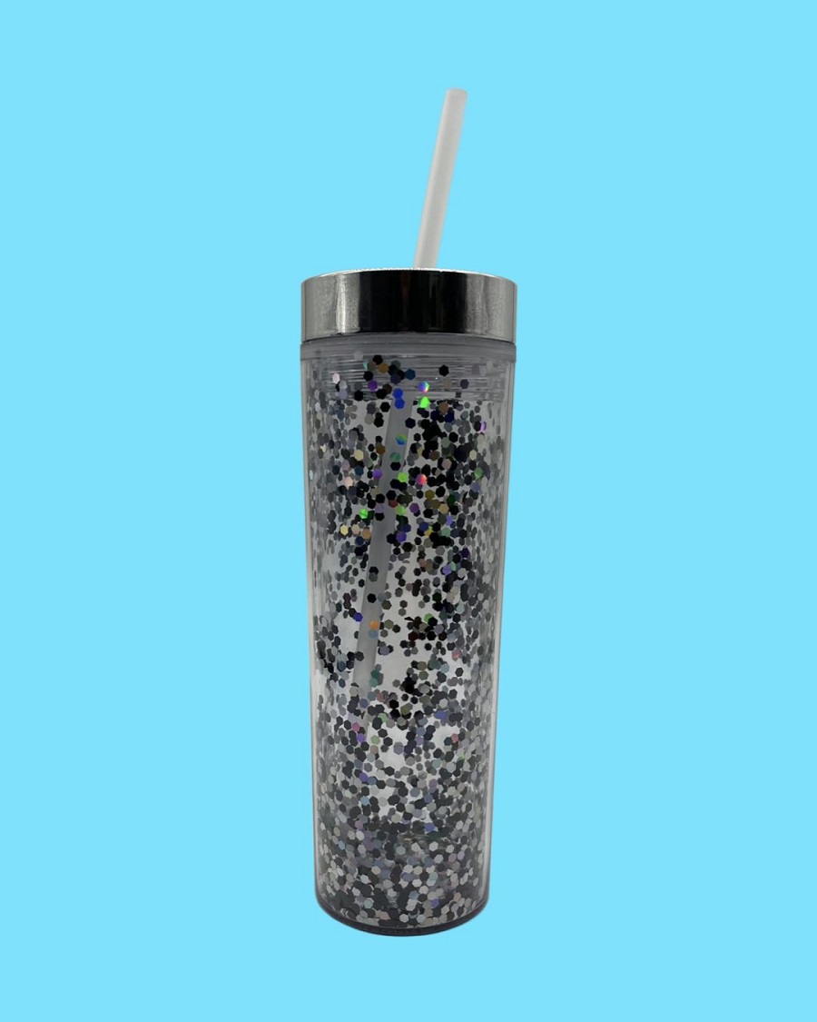 Glitter Tumbler - Black and Silver