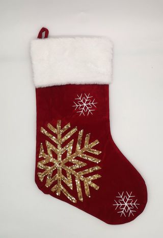 Gold Sparkle Snowflake Stocking