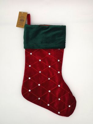 Red and Green Diamante Stocking