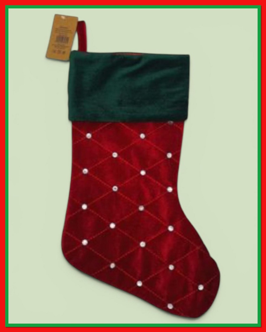 Red and Green Diamante Stocking