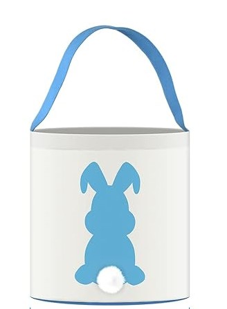 Easter Baskets with Blue Bunny Tail