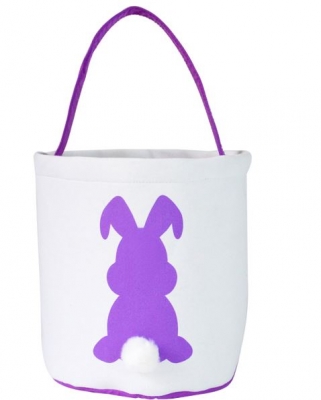 Easter Baskets with Purple Bunny Tail