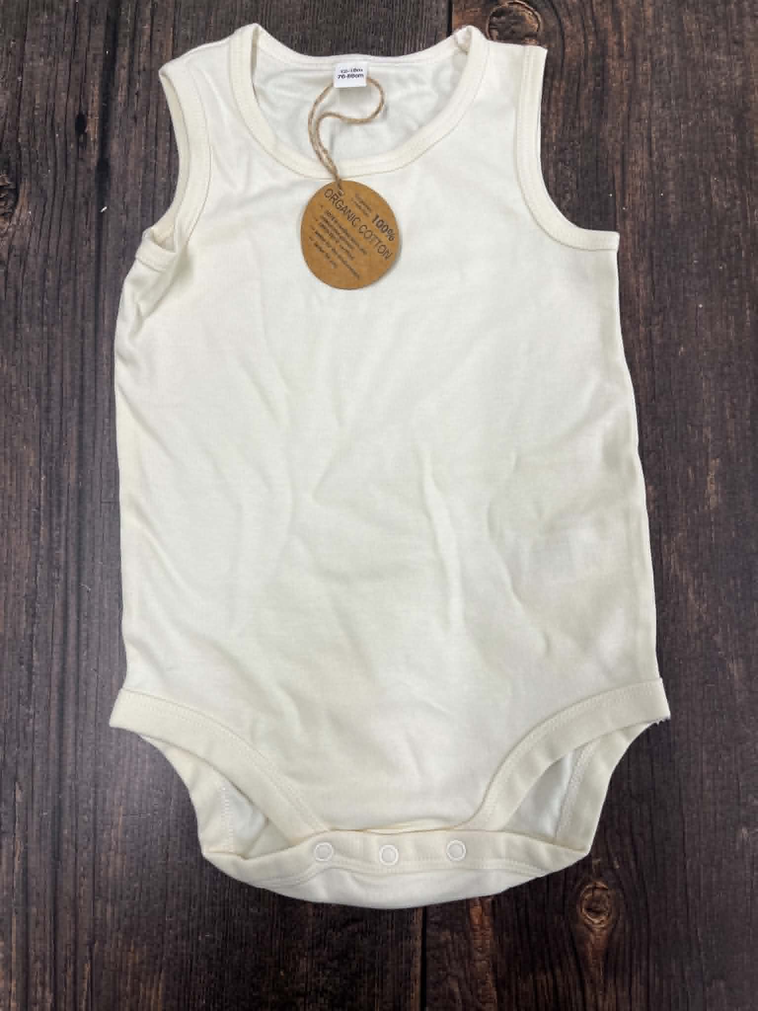Cream Organic Cotton Baby Sleeveless Vests (Pack of 5)