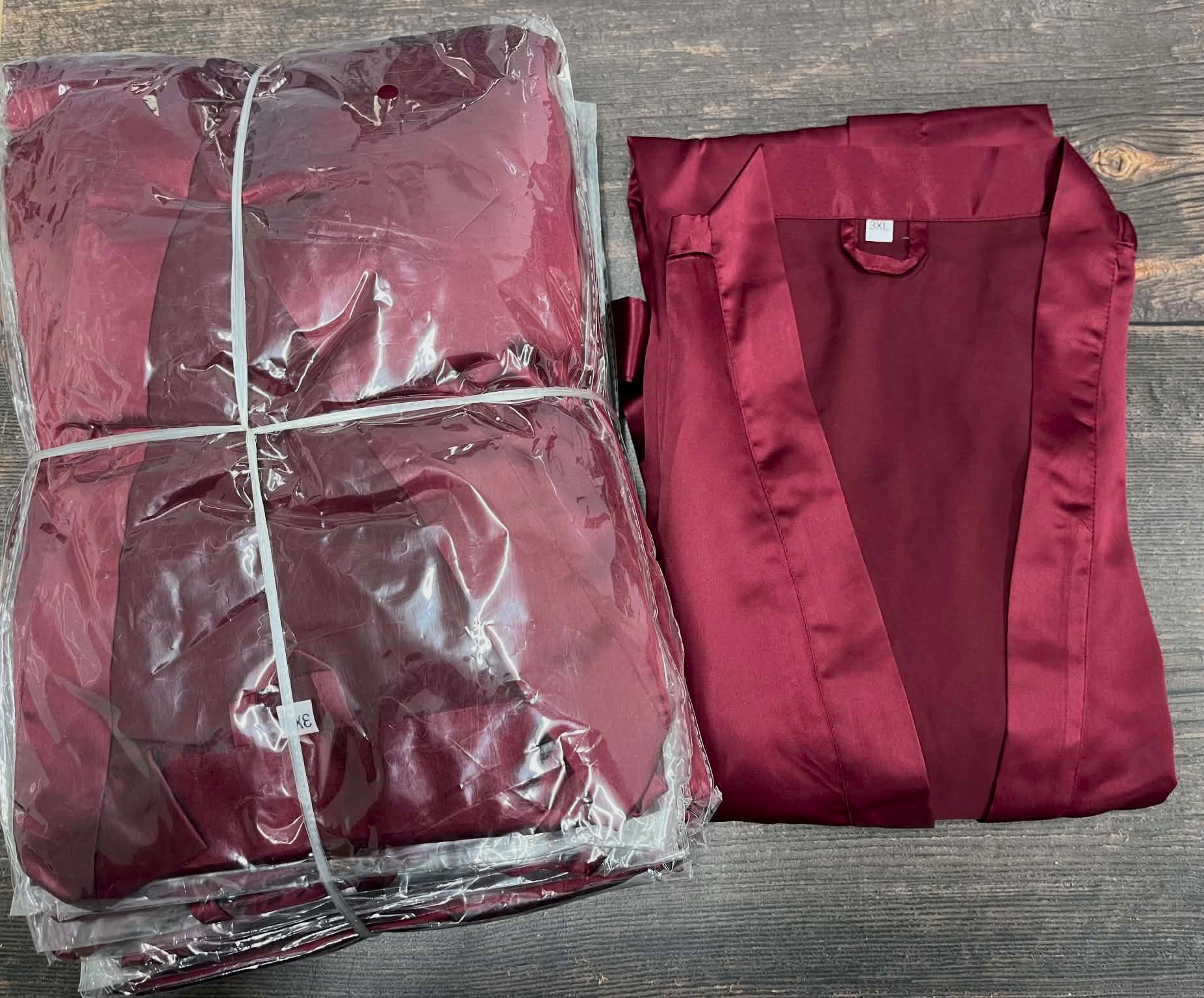 Satin Gown Burgundy 3XL Bundle x 10