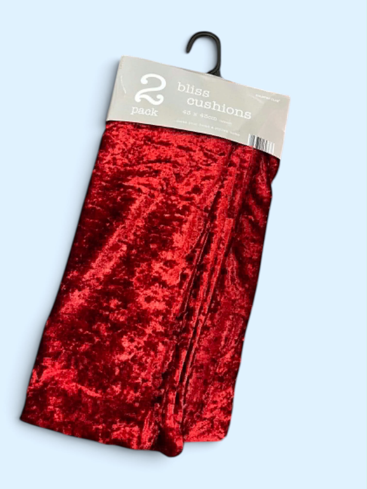 Red Velvet Effect Polyester Cushion Cover - Pack of 2