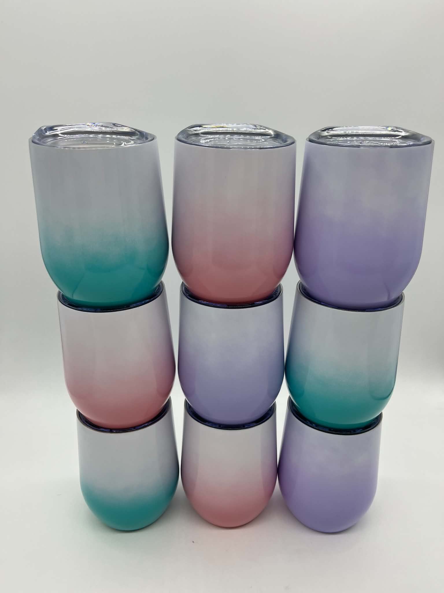 Ombre Stemless Wine Tumblers Bundle x 9