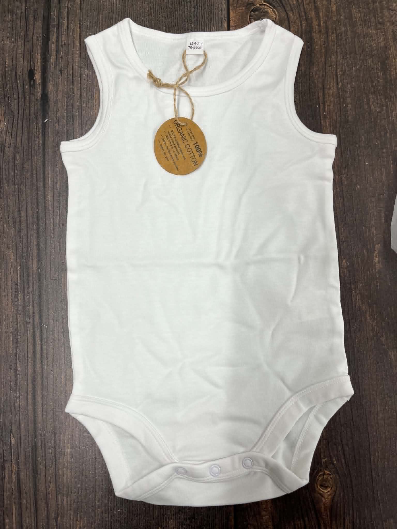 White Organic Cotton Baby Sleeveless Vests (Pack of 5)